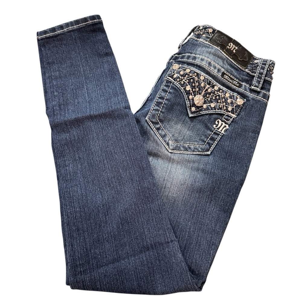 Miss Me Women’s Hailey Skinny Jeans Rhinestones Size 26 Y2K